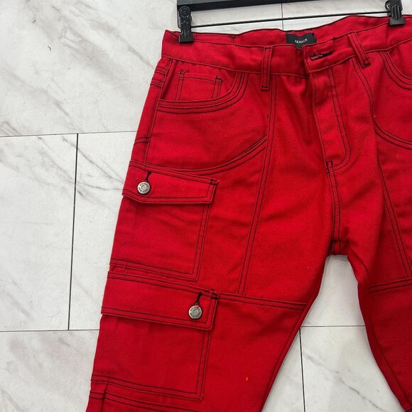 AKINGS Kyle Snap Cargo Pants (Red - Size 36) - Picture 4 of 7